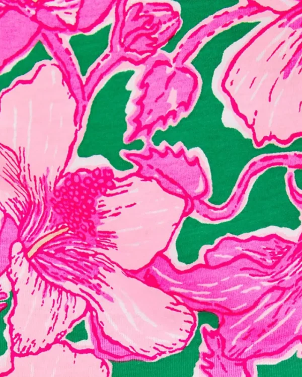 Dresses^Lilly Pulitzer Alyssa A-Line Cotton Dress Kelly Green Hibis Kiss