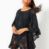 Swim^Lilly Pulitzer Atley Ruffle Cover-Up Onyx Paradise Found Lace