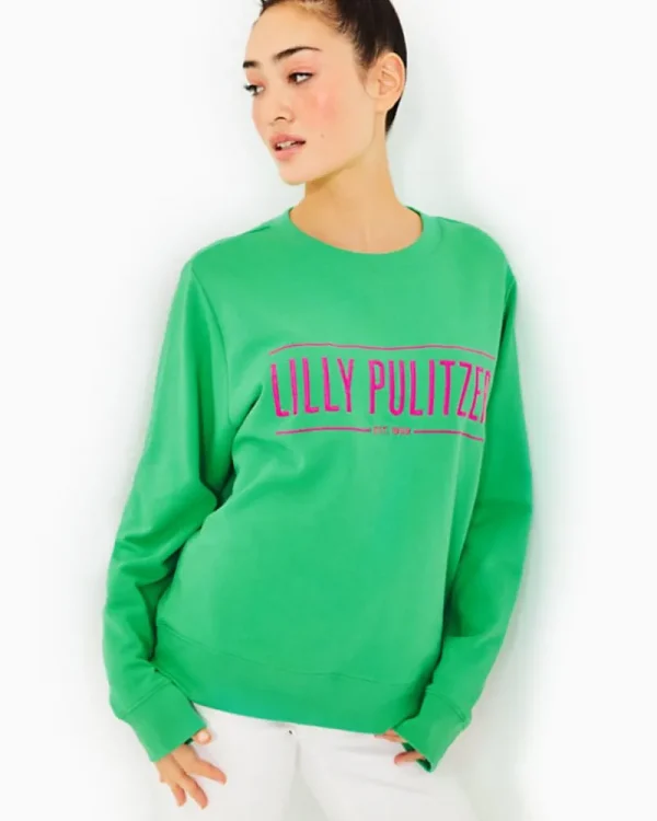 Loungewear^Lilly Pulitzer Ballad Cotton Sweatshirt Spearmint Lilly Pulitzer Embroidered Sweatshirt