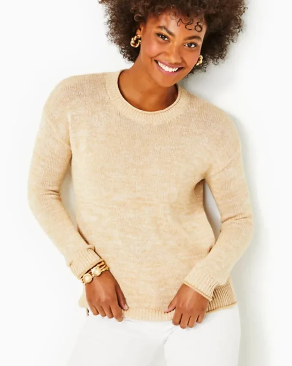 Sweaters & Cardigans^Lilly Pulitzer Bayport Cotton Crew Sweater Sand Bar Marl