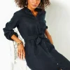 Dresses^Lilly Pulitzer Bethanne Knee Length Linen Dress Onyx X Onyx