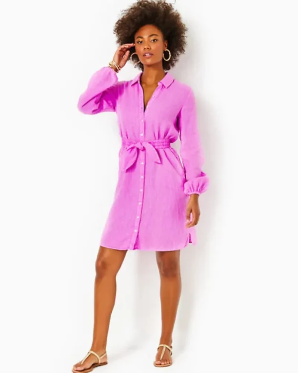 Dresses^Lilly Pulitzer Bethanne Knee Length Linen Dress Crocus Petal