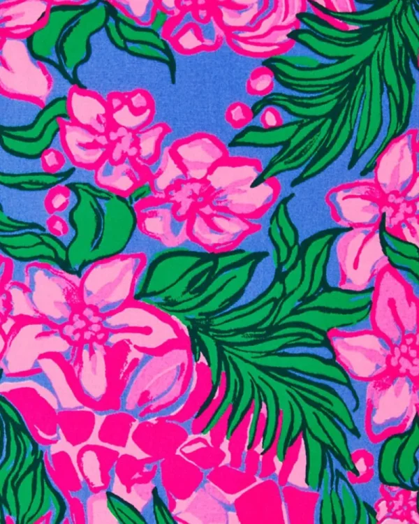 Tops^Lilly Pulitzer Bitsy Stretch Cotton Top Cerise Pink Safari Sunset
