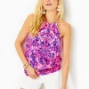 Tops^Lilly Pulitzer Bowen Halter Top Havana Pink Turtle Tidepool Engineered Top