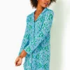 Pajamas^Lilly Pulitzer Chilton Pajama Nightshirt Bon Bon Blue Leapin Leopards
