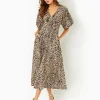 Dresses^Lilly Pulitzer Clairanne Elbow Sleeve Maxi Dress Macadamia Big Pattern Play