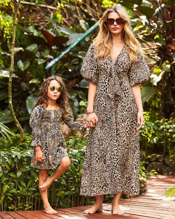 Dresses^Lilly Pulitzer Clairanne Elbow Sleeve Maxi Dress Macadamia Big Pattern Play