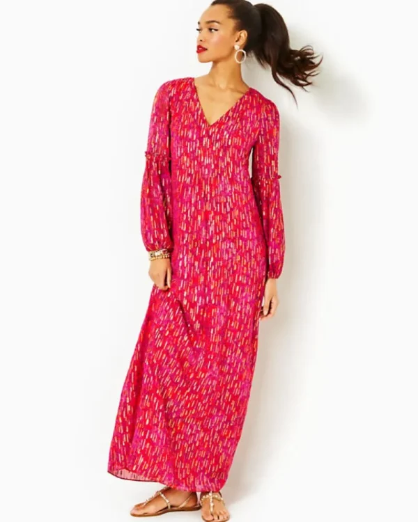 Dresses^Lilly Pulitzer Cleme Maxi Dress Amaryllis Red Secret Hideaway