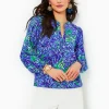 Tops^Lilly Pulitzer Coulter Long Sleeve Cotton Top Abaco Blue In Turtle Awe