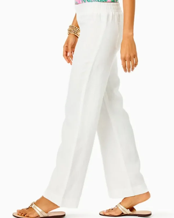 Bottoms^Lilly Pulitzer 31" Deri Linen Palazzo Pant Resort White