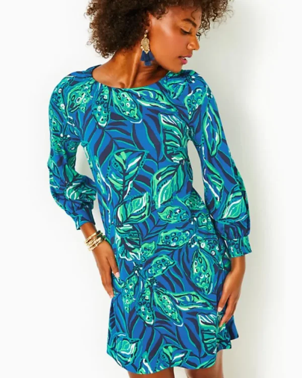 Dresses^Lilly Pulitzer Elianna Cotton T-Shirt Dress Indigo Breeze Shady Gators