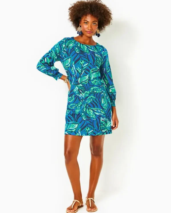 Dresses^Lilly Pulitzer Elianna Cotton T-Shirt Dress Indigo Breeze Shady Gators
