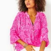 Tops^Lilly Pulitzer Elsa Silk Top Cerise Pink Pinkie Promises