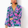 Tops^Lilly Pulitzer Elsa Silk Top Cerise Pink Safari Sunset