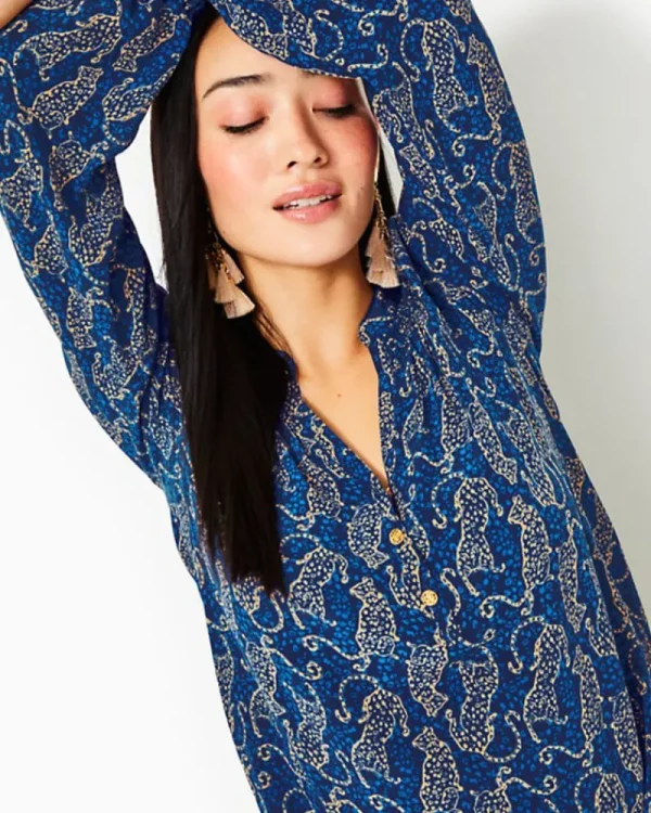 Tops^Lilly Pulitzer Elsa Silk Top Low Tide Navy Easy To Spot
