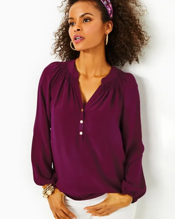 Tops^Lilly Pulitzer Elsa Silk Top Amarena Cherry