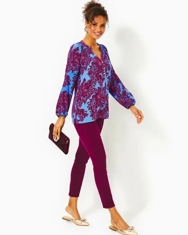 Tops^Lilly Pulitzer Elsa Silk Top Abaco Blue Feel Like A Shellebrity