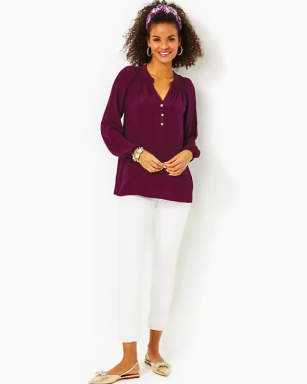 Tops^Lilly Pulitzer Elsa Silk Top Amarena Cherry