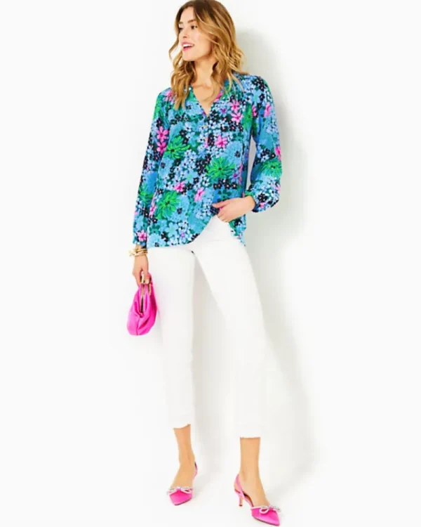 Tops^Lilly Pulitzer Elsa Silk Top Multi Soiree All Day