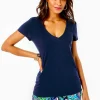 Loungewear^Lilly Pulitzer Etta V-Neck Top True Navy