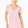 Loungewear^Lilly Pulitzer Etta V-Neck Top Calla Lilly Pink
