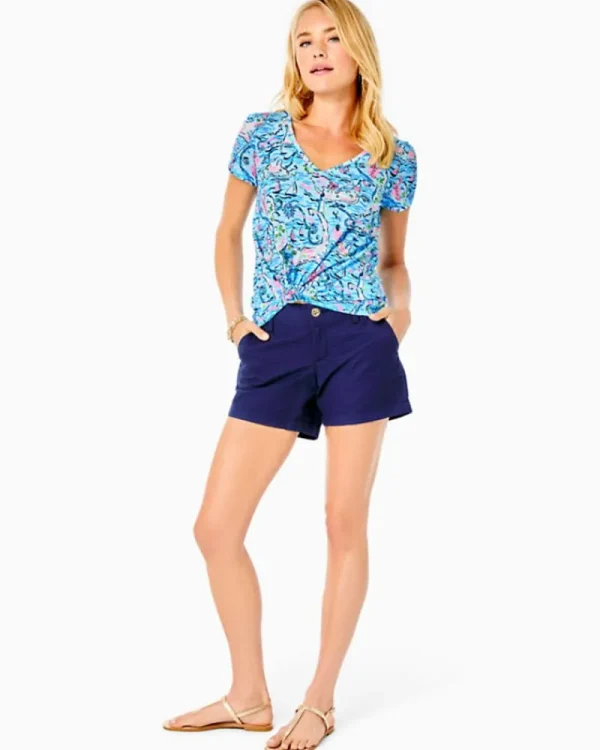 Loungewear^Lilly Pulitzer Etta V-Neck Top Bali Blue Lilly Loves Cape Cod
