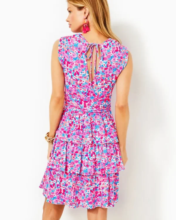 Dresses^Lilly Pulitzer Faye V-Neck Ruffle Dress Aura Pink Baby Bloomer