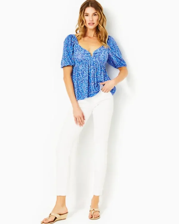 Tops^Lilly Pulitzer Floriana Knit Top Abaco Blue Have It Both Rays