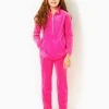Girls Tops & Bottoms^Lilly Pulitzer Girls Little Skipper Ruffle Velour Popover Pink Palms