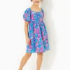 Girls Dresses & Rompers^Lilly Pulitzer Girls Mini Delaney Dress Cumulus Blue Orchid Oasis