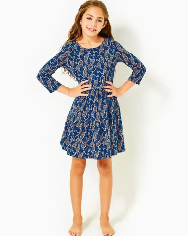 Girls Dresses & Rompers^Lilly Pulitzer Girls Mini Geanna Dress Low Tide Navy Easy To Spot