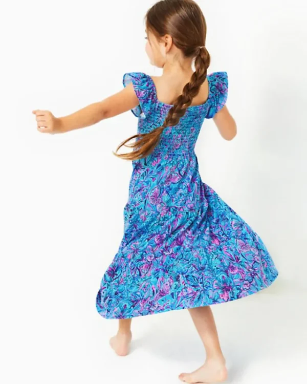 Girls Dresses & Rompers^Lilly Pulitzer Girls Mini Jilly Midi Dress Breakwater Blue Shells N Bells