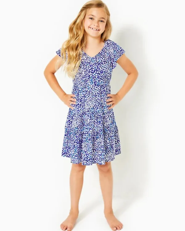 Girls Dresses & Rompers^Lilly Pulitzer Girls Mini Kawai Tiered Dress Resort White Twisted Up