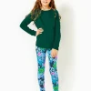Girls Tops & Bottoms^Lilly Pulitzer Girls Mini Luxletic Beach Comber Sweatshirt Evergreen