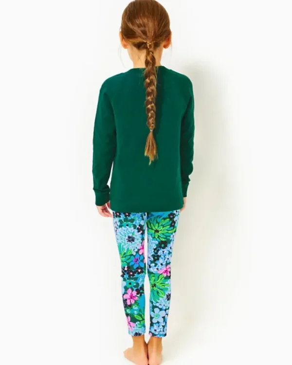 Girls Tops & Bottoms^Lilly Pulitzer Girls Mini Luxletic Beach Comber Sweatshirt Evergreen