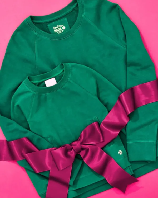 Girls Tops & Bottoms^Lilly Pulitzer Girls Mini Luxletic Beach Comber Sweatshirt Evergreen