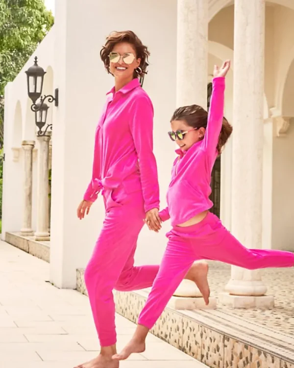 Girls Tops & Bottoms^Lilly Pulitzer Girls Mini Mallie Velour Pant Pink Palms