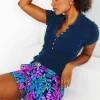 Bottoms^Lilly Pulitzer 5" Gretchen High Rise Short Aegean Navy Calypso Coast
