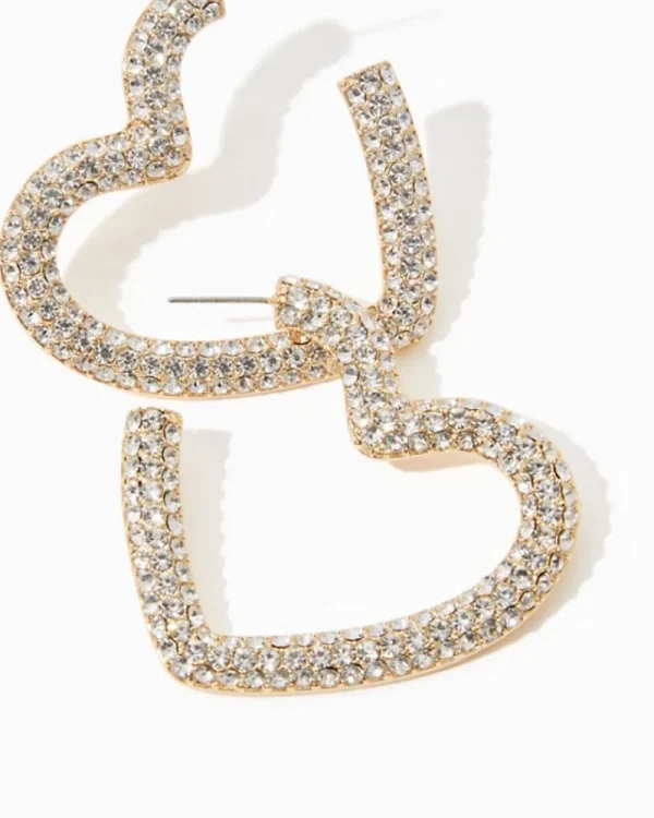 Jewelry^Lilly Pulitzer Heartbreak Hoop Earrings Gold Metallic