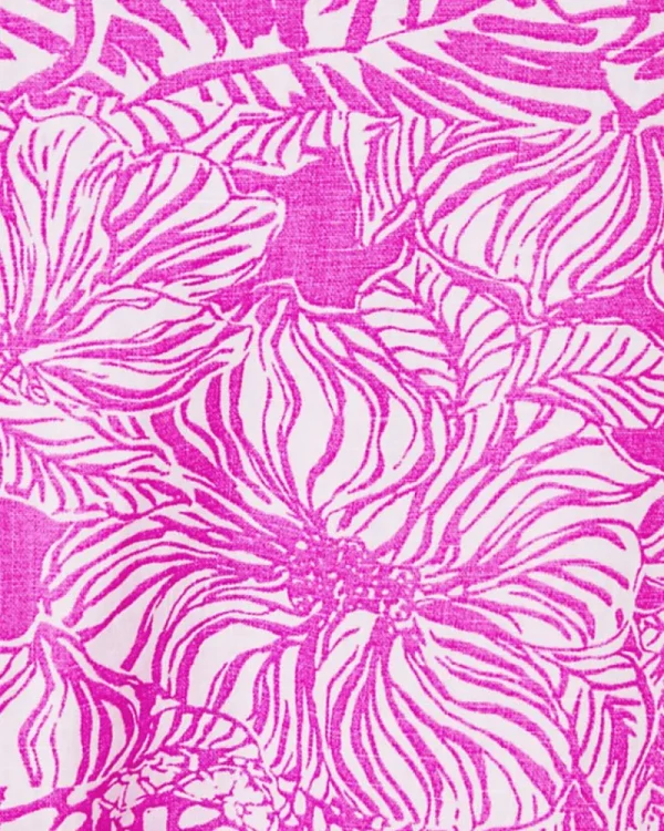 Dresses^Lilly Pulitzer Isbell Off-The-Shoulder Linen Midi Dress Wild Fuchsia Swipe Right