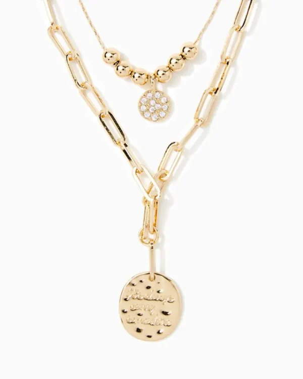 Jewelry^Lilly Pulitzer Island Hopping Necklace Gold Metallic