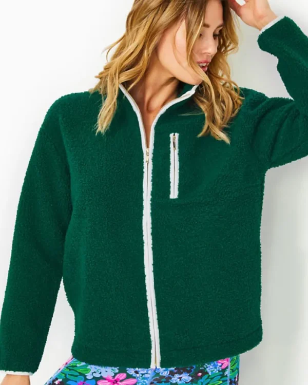 Outerwear^Lilly Pulitzer Joyce Sherpa Jacket Evergreen
