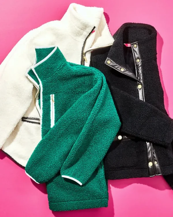 Outerwear^Lilly Pulitzer Joyce Sherpa Jacket Evergreen