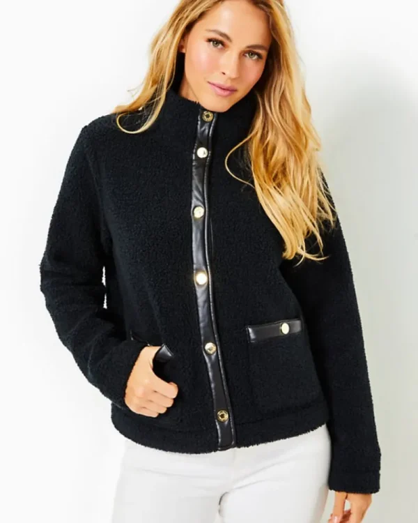 Loungewear^Lilly Pulitzer Kamey Sherpa Jacket Onyx