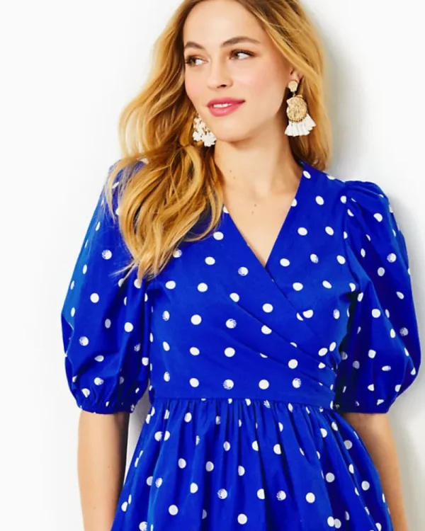 Tops^Lilly Pulitzer Kara Cotton Wrap Top Blue Grotto Hotter Spot