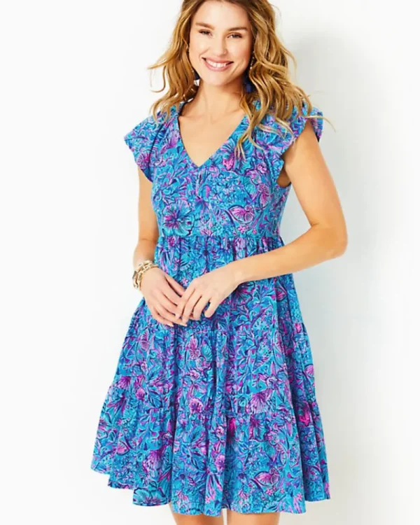 Dresses^Lilly Pulitzer Kawai Swing Dress Breakwater Blue Shells N Bells