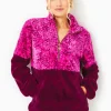 Outerwear^Lilly Pulitzer Keala Sherpa Popover Amarena Cherry Pattern Play Colorblock