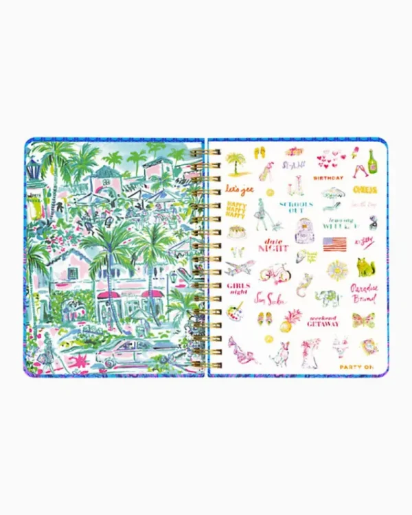 Office Supplies & Stationery^Lilly Pulitzer 2024 Large Monthly Planner - 12 Month Breakwater Blue Shells N Bells