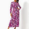 Dresses^Lilly Pulitzer Leolynn Long Sleeve Maxi Dress Amarena Cherry Tropical With A Twist