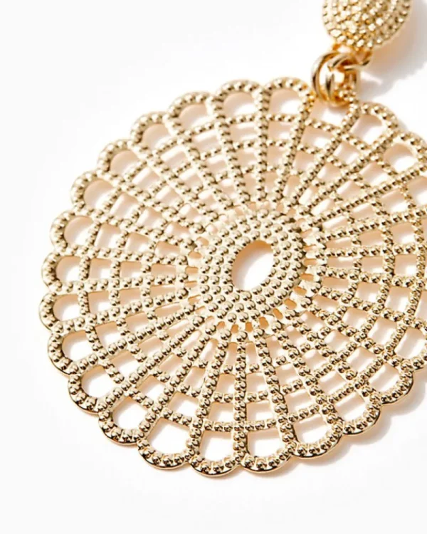 Jewelry^Lilly Pulitzer Lilly Lace Statement Earrings Gold Metal